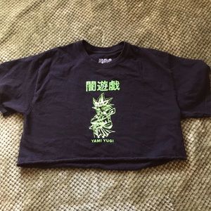 YU-GI-OH Neon crop top with Japanese lettering